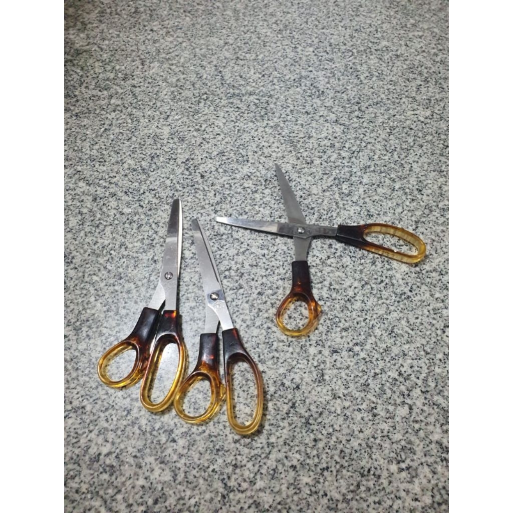 

Gunting scissors jahit kain kertas besar tajam ladypop stainless steel coklat