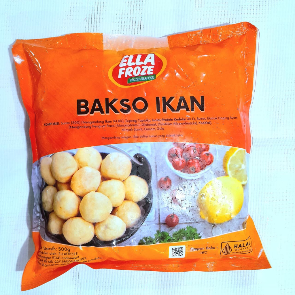 

ELLAFROZE Bakso Ikan 500 GR - Frozen Seafood Meatballs
