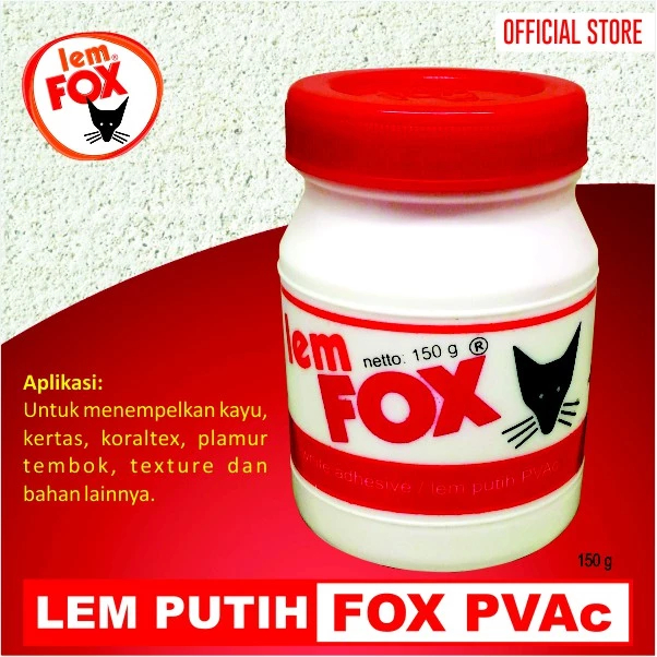 

[ 1 BOTOL ] LEM PUTIH FOX PVAC 150 GRAM / LEM KAYU