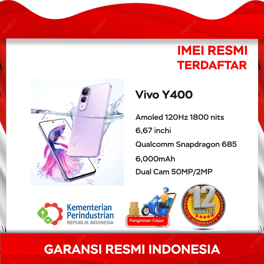 Vivo Y400 8/256GB [Snapdragon 685, 6000 mAh, Android 15] - Garansi Resmi