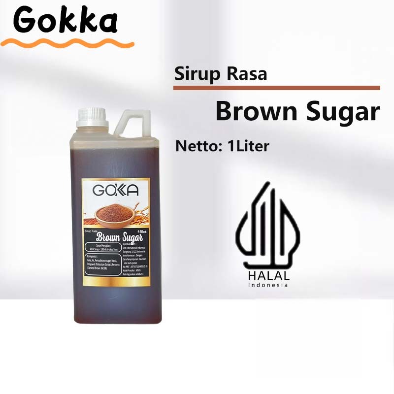 

Gokka Brown Sugar Sirup Minuman 1L - Brown Sugar Flavor Syrup / Sirup Brown Sugar