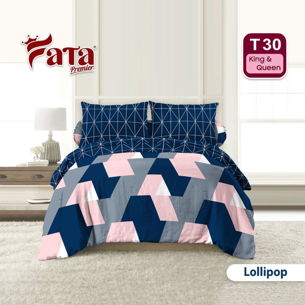 FATA - Bed Cover Set / Bed Cover Motif Lollipop Ukuran King 180x200 / Queen 160x200