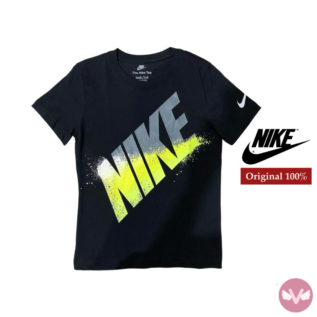 NIKE Tshirt Kaos Katun Baju Baju Sport Kids Tshirt Anak Hitam Hijau Baju Sport Kids NIKE Original 10