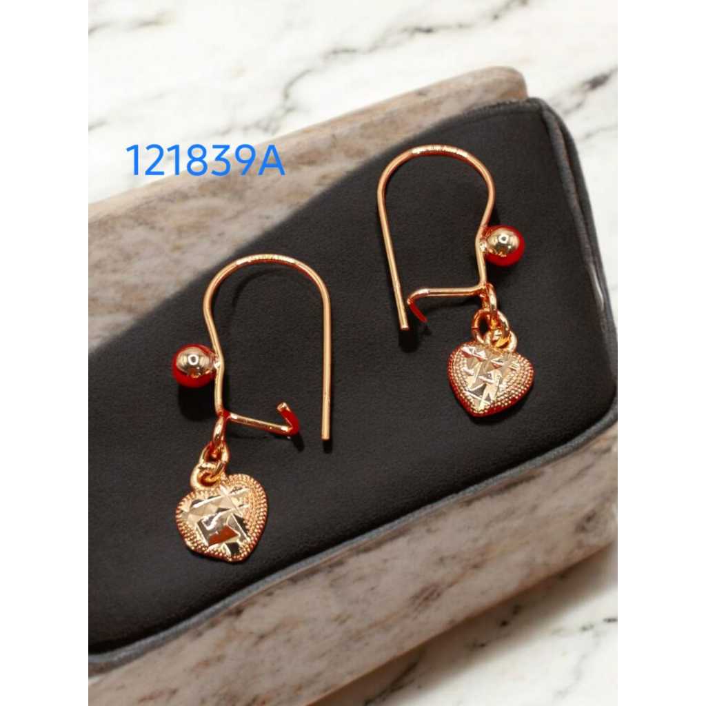 Anting Jurai Wanita Love Ukir Lapis Emas Terbaru