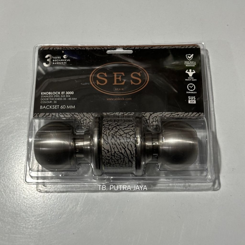 Kunci Pintu Bulat Kamar Mandi SES / Knob LockSet SES Stainless Steel Original Berkualitas