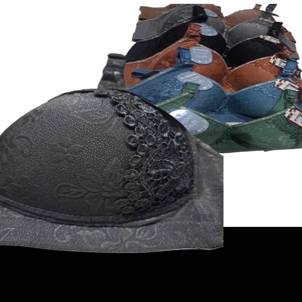 Bh Bra fema  Bordir318 Tatobunga cup C besar size 40/48 kait 3 bes