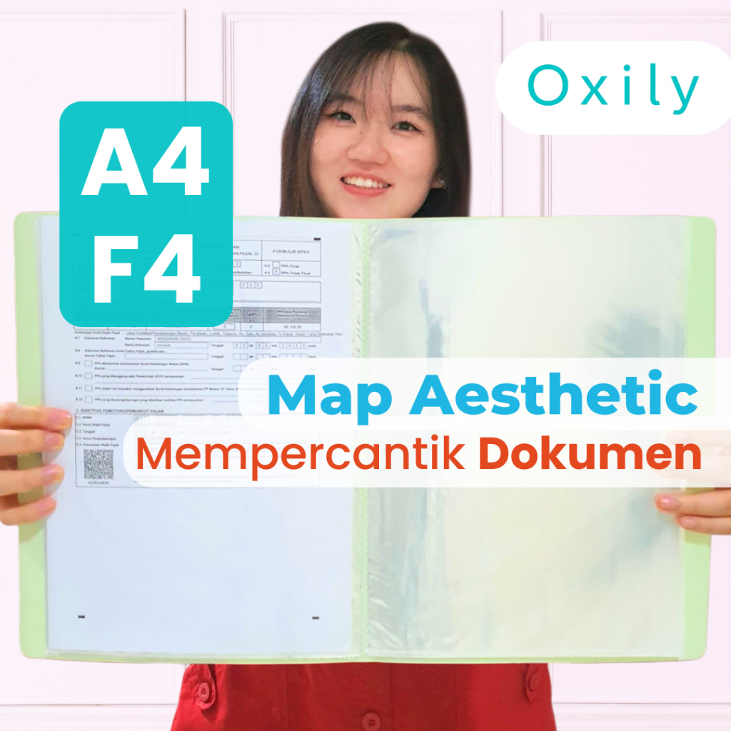TOPLA Map Dokumen Clear Holder BESAR ANTI AIR  F4 A4 Document Keeper Organizer Plastik Ijazah Berkas