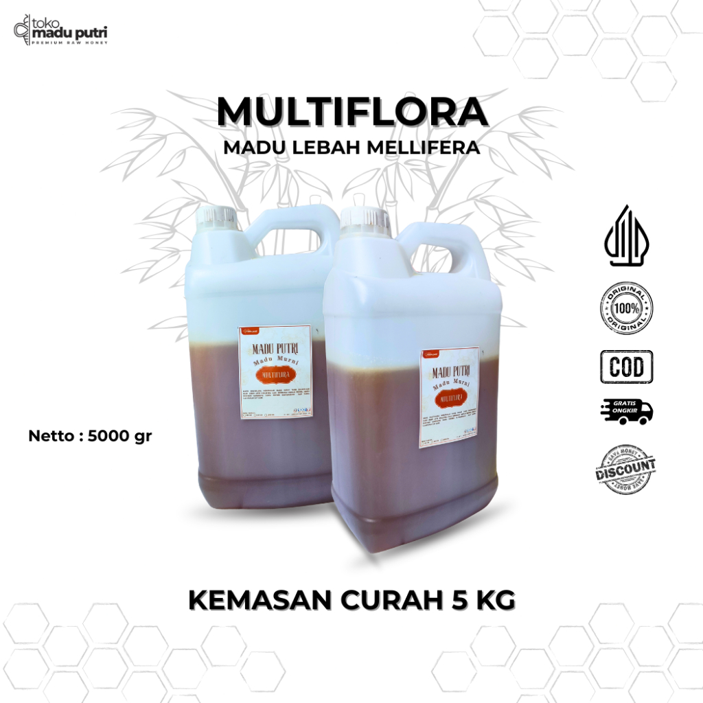 

[Harga Peternak] Madu Multiflora Premium Kemasan Curah 5 Kg Asli Tanpa Campuran Apapun