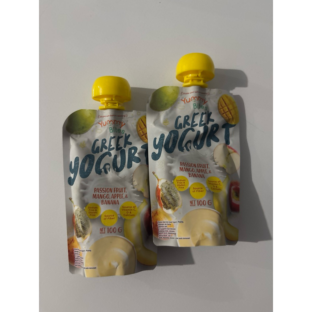

Yummy bites greek yogurt passion fruit manggo apple banana