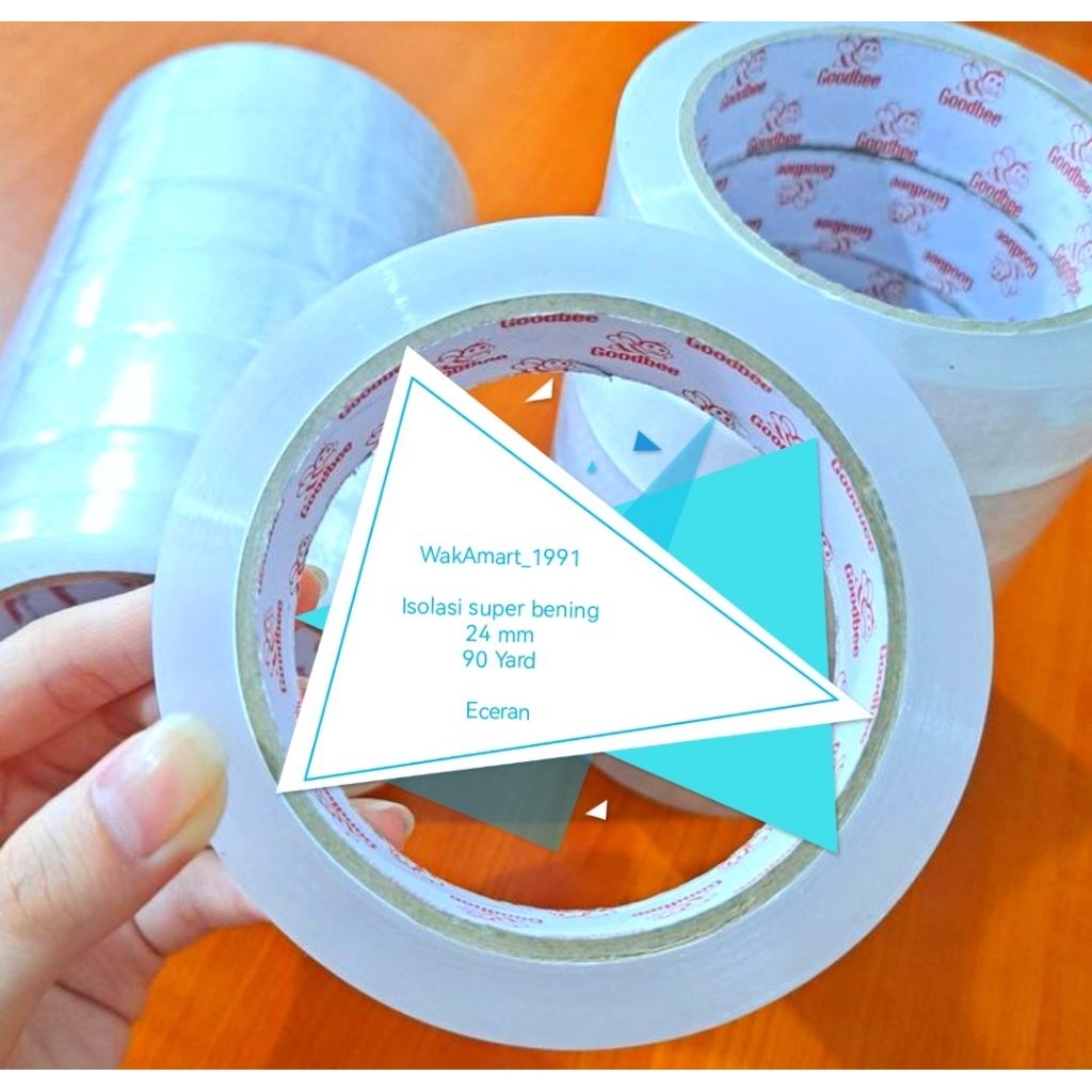 

Isolasi super bening 24mm 90yard Eceran Lakban transparan daya rekat kuat