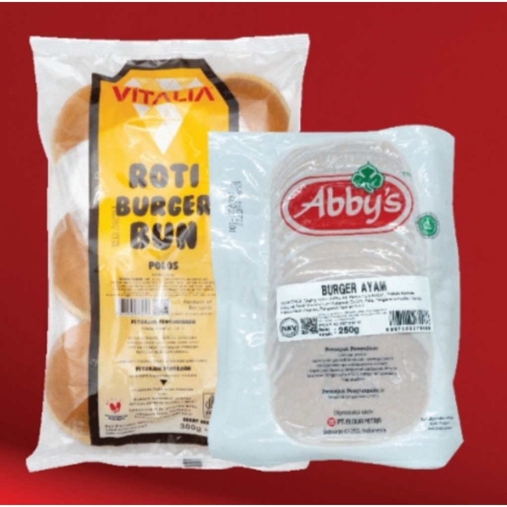 

Paket Roti Bun Polos Vitalia + Burger Abby's Ayam atau Sapi