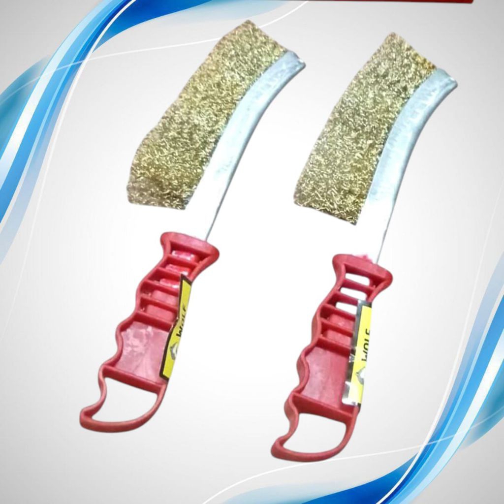 Sikat Baja Lengkung Gagang PVC Sikat Baja Kawat, Sikat Sisir