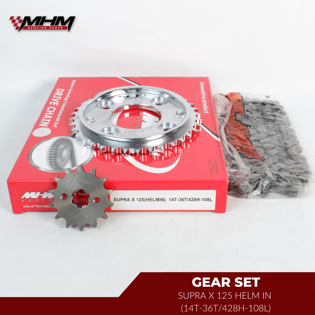MHM Gir Set Supra X 125 Helm In  | Gir Paket 14T 36T 428 H 108 | Oem Quality