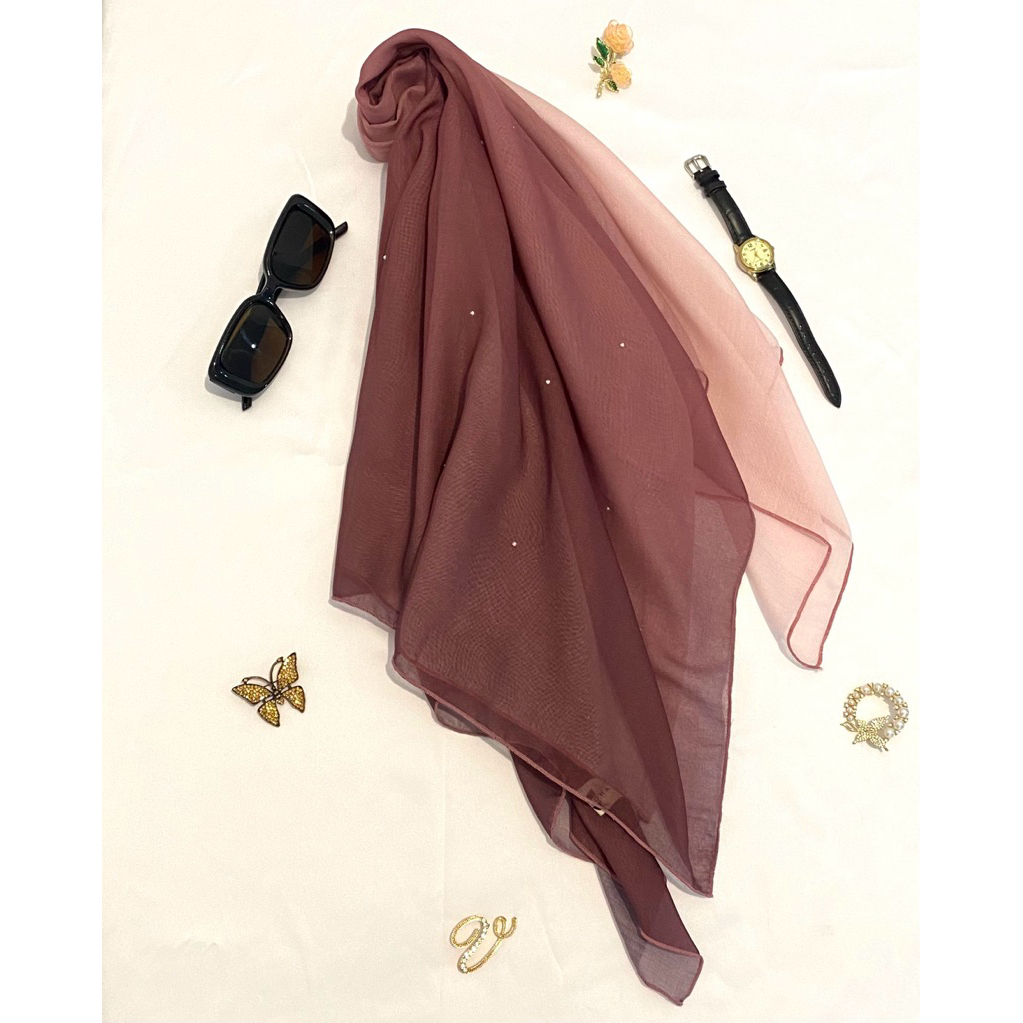 Hijab Segiempat Paris Gradasi - Hijab Paris Ombre - Aurora Series