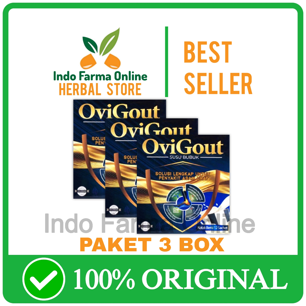 

3 Box Ovigout Susu Asam Urat Nyeri Sendi Kolesterol Terbaik No 1 Original Asli