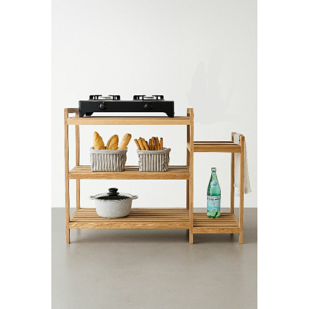 Meja kompor rak galon rak serbaguna kayu jati