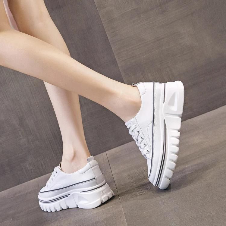 Sepatu Wanita Canvas Bertali Fashion Import Korea Sepatu Sneakers Wanita Hak Tinggi Sepatu Sekolah