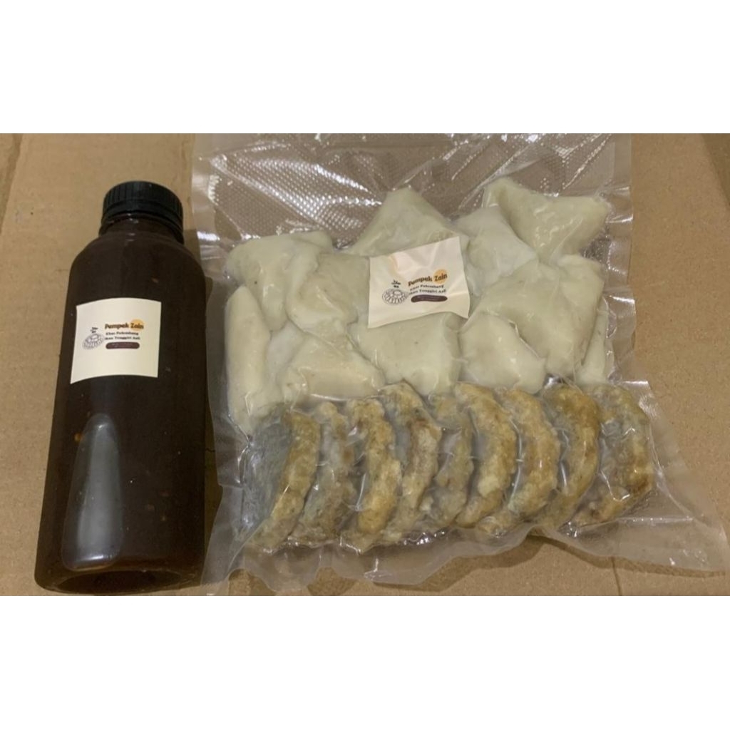 

PEMPEK KHAS PALEMBANG IKAN TENGGIRI ASLI ISI 24 MIX + 1 BOTOL CUKO 200 ML