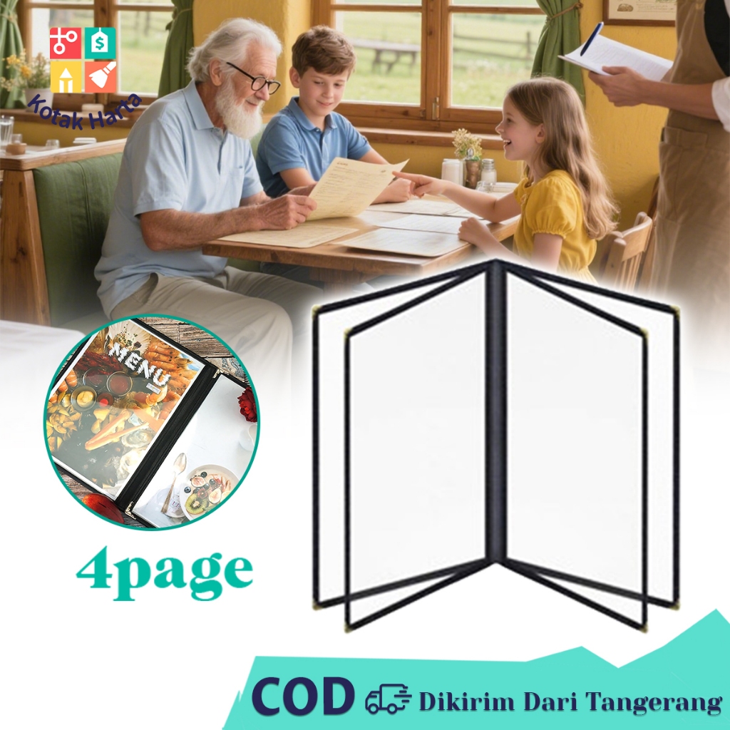 

Buku Menu Restoran 4H/8P A4 Cover Pelindung Menu Untuk Cafe Restoran Fine Dining