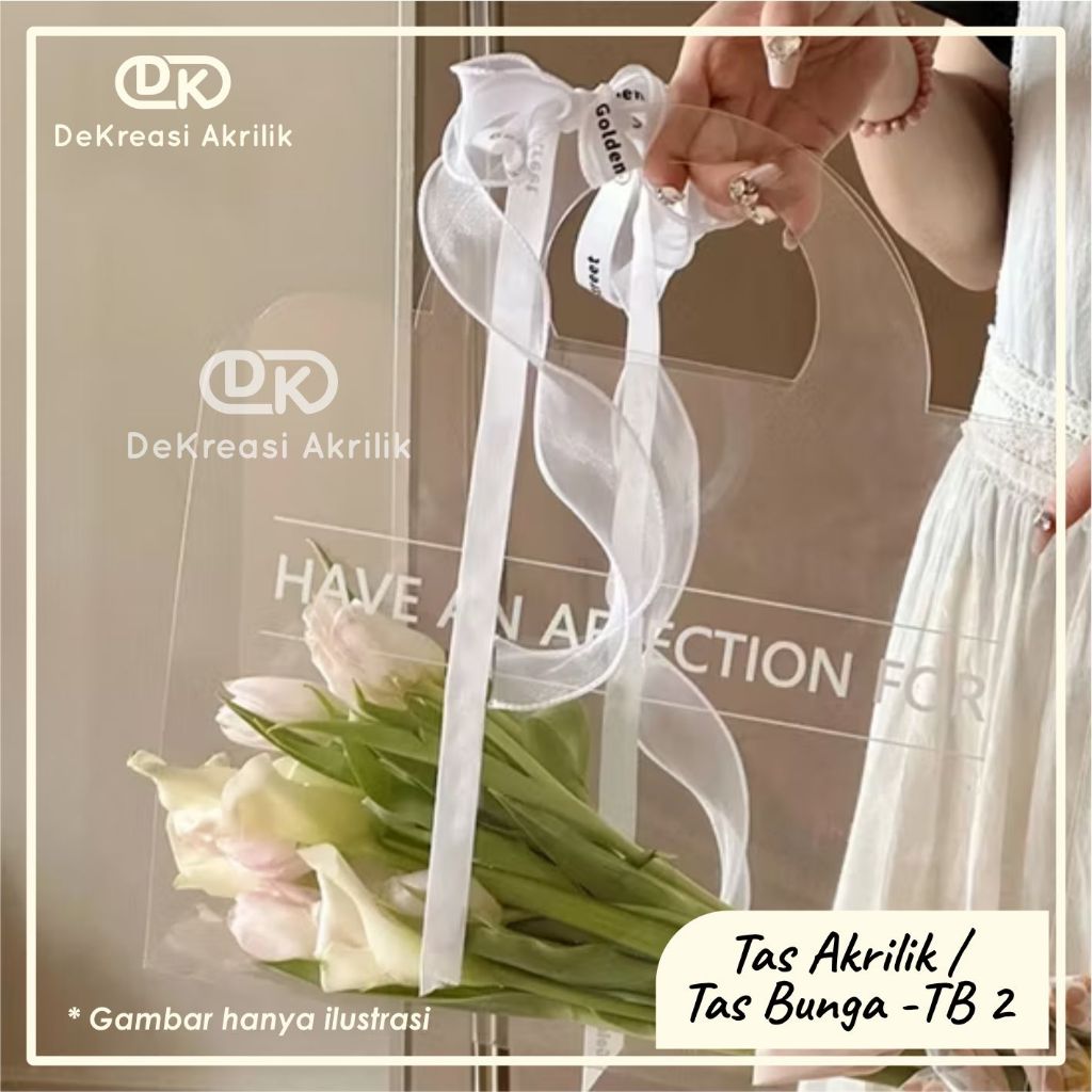 

Akrilik Tas Bunga / Tas Akrilik / Box Hampers / Flower Bag Elegan & Eksklusif TB2