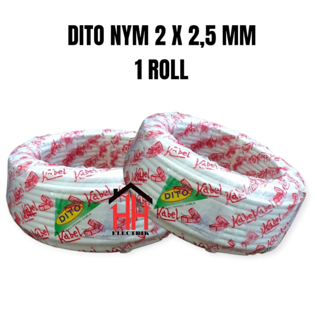 KABEL NYM 2X2,5 MM KAWAT 50 YARD DITO KABEL LISTRIK
