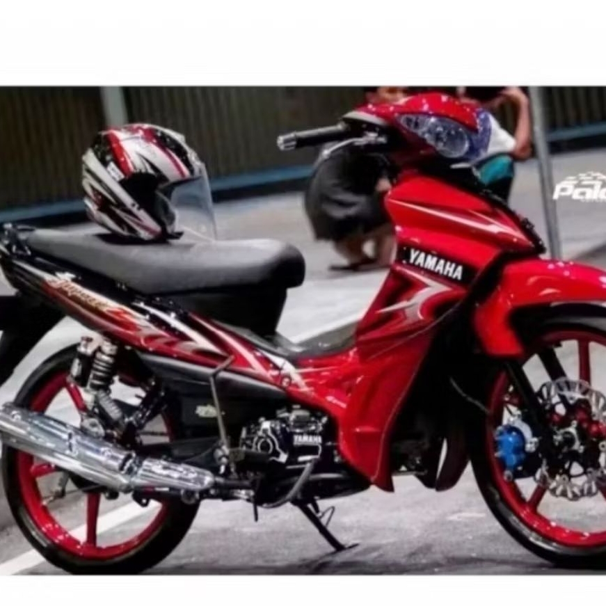 STRIPING STICKER JUPITER Z 2006 MERAH HITAM STICKER JUPITER 2006 BERKUALITAS