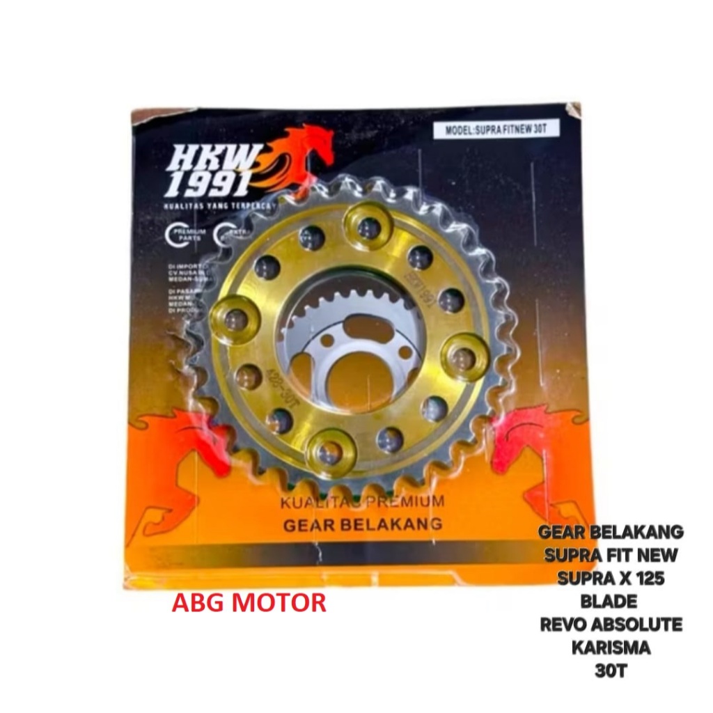 GEAR GIR GIGI TARIK BELAKANG SUPRA FIT NEW KARISMA SUPRA X 125 BLADE REVO ABSOLUTE 30T 30 T