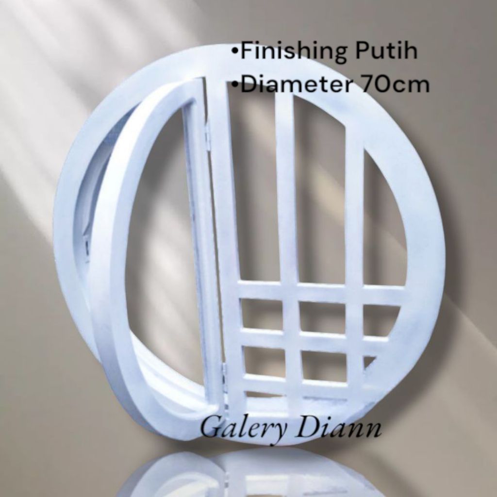 Kusen jendela Bulat aesthetic Diameter 70 cm asli kayu jati KJD3_70