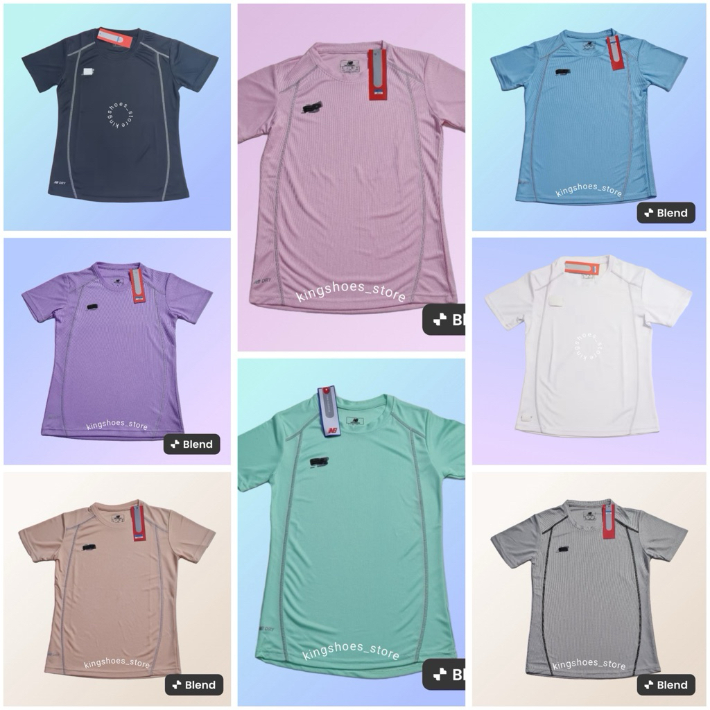 kaos olahraga NB padel senam dll wanita bnbm pendek