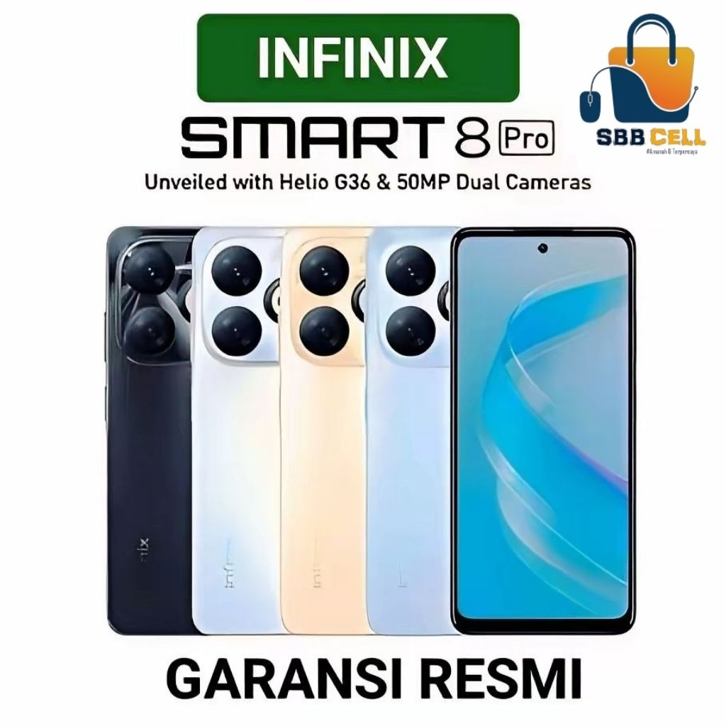 HP INFINIX SMART 8 PRO 8/128 GB - INFINIX SMART 8 PRO RAM 8GB ROM 128GB RESMI