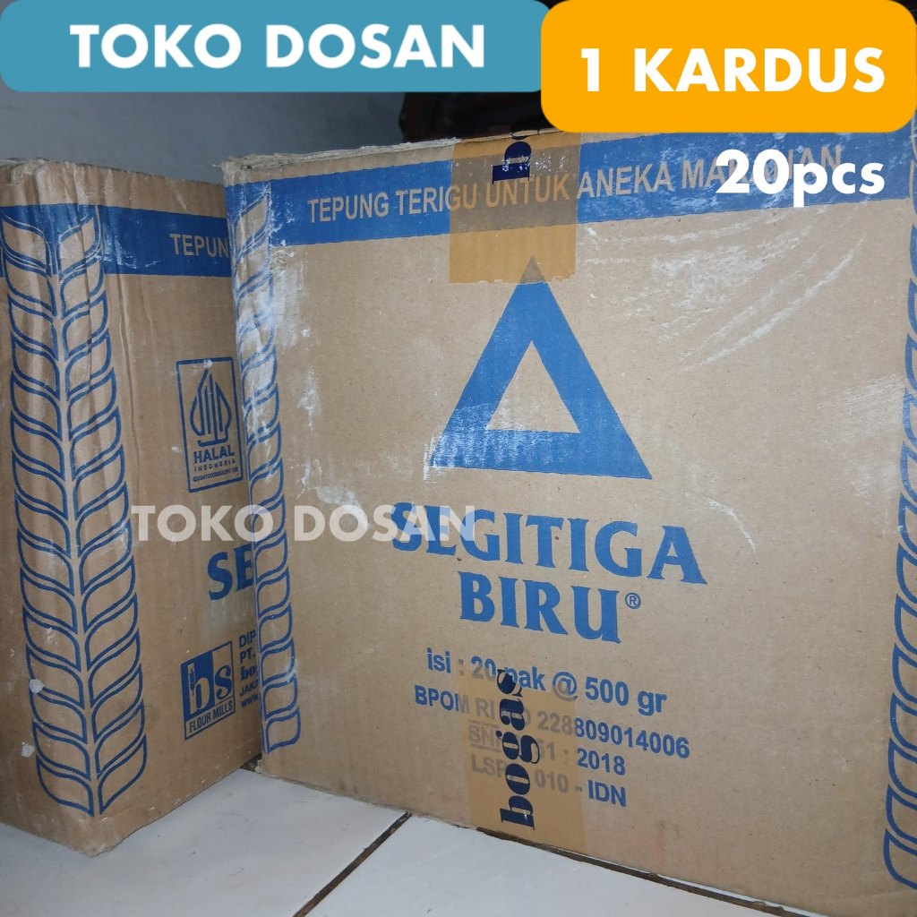 

[GOSEND/GRAB/INSTAN] DUS/KARTON Tepung Terigu Segitiga Biru 500g BOGASARI