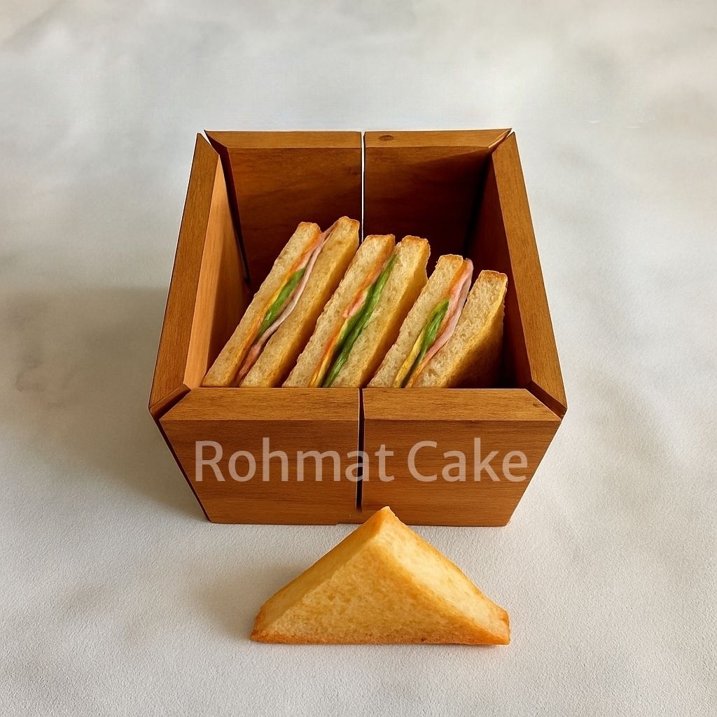 alat pemotong roti sandwich kotak / box pemotong roti tawar kayu