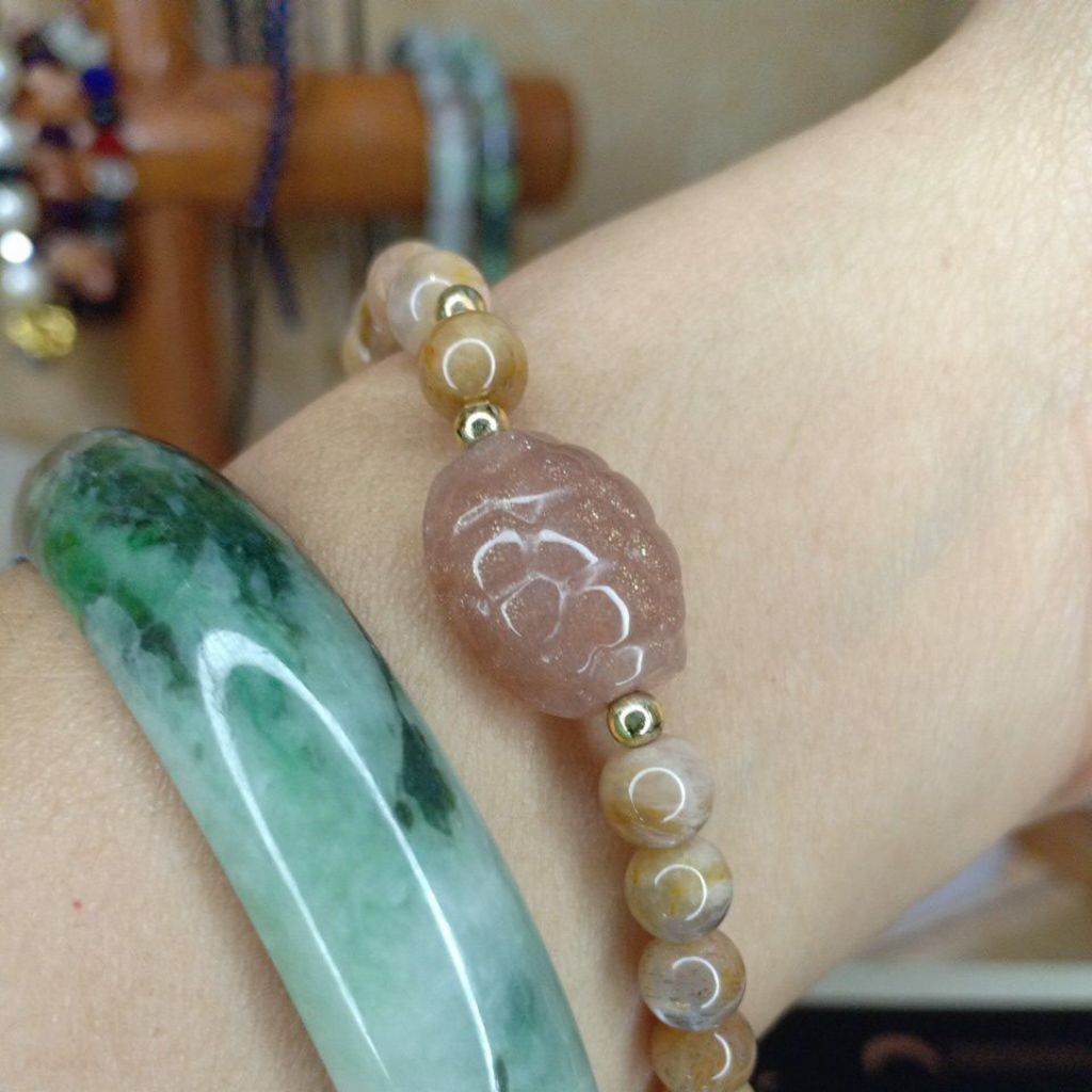 Gelang Sunstone dengan Spacer Kura Kura Sunstone Sempurna