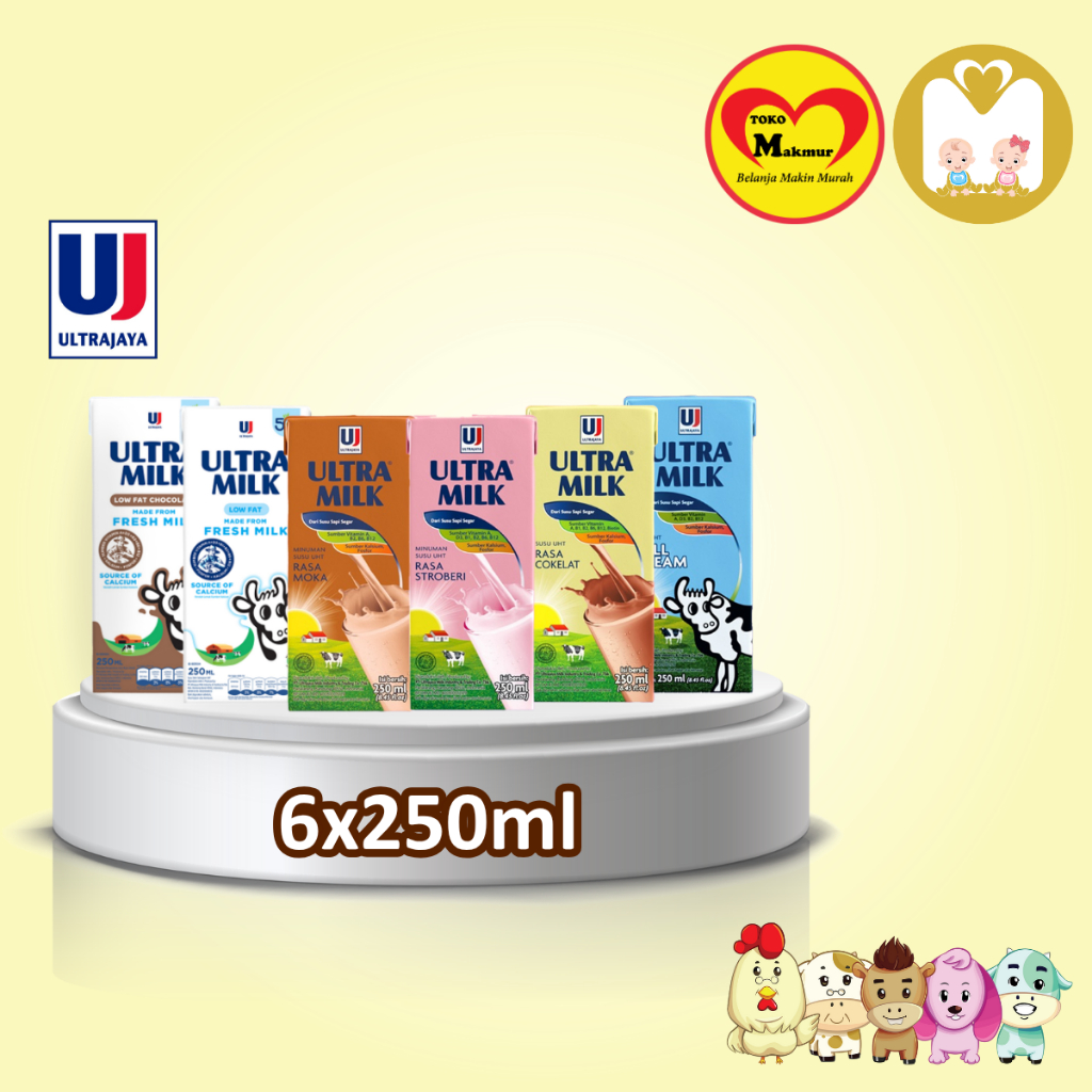 

Ultra Milk Rasa Moka / Coklat / Stroberi / Full Cream / Low Fat Coklat / Low Fat Full Cream 6 x 250ml (KHUSUS PENGIRIMAN INSTANT) / Toko Makmur Baby Shop