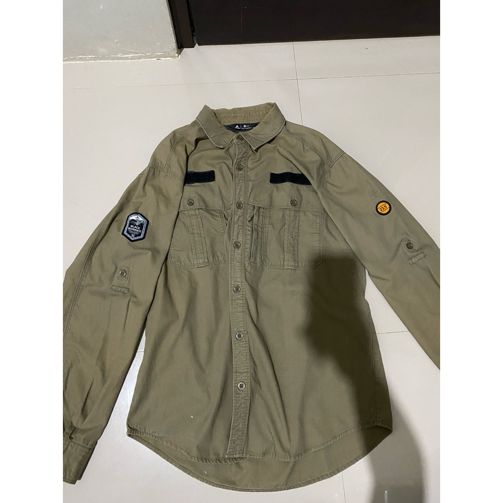 Kemeja Lengan Panjang Hijau Army EIGER Preloved / Kemeja Patch Tactical Outdoor Unisex