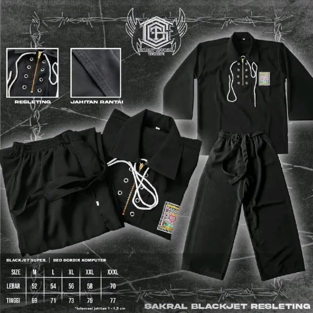 Sakral PSHT BlackJet Resleting - Baju Sakral Warga PSHT BlackJet Resleting