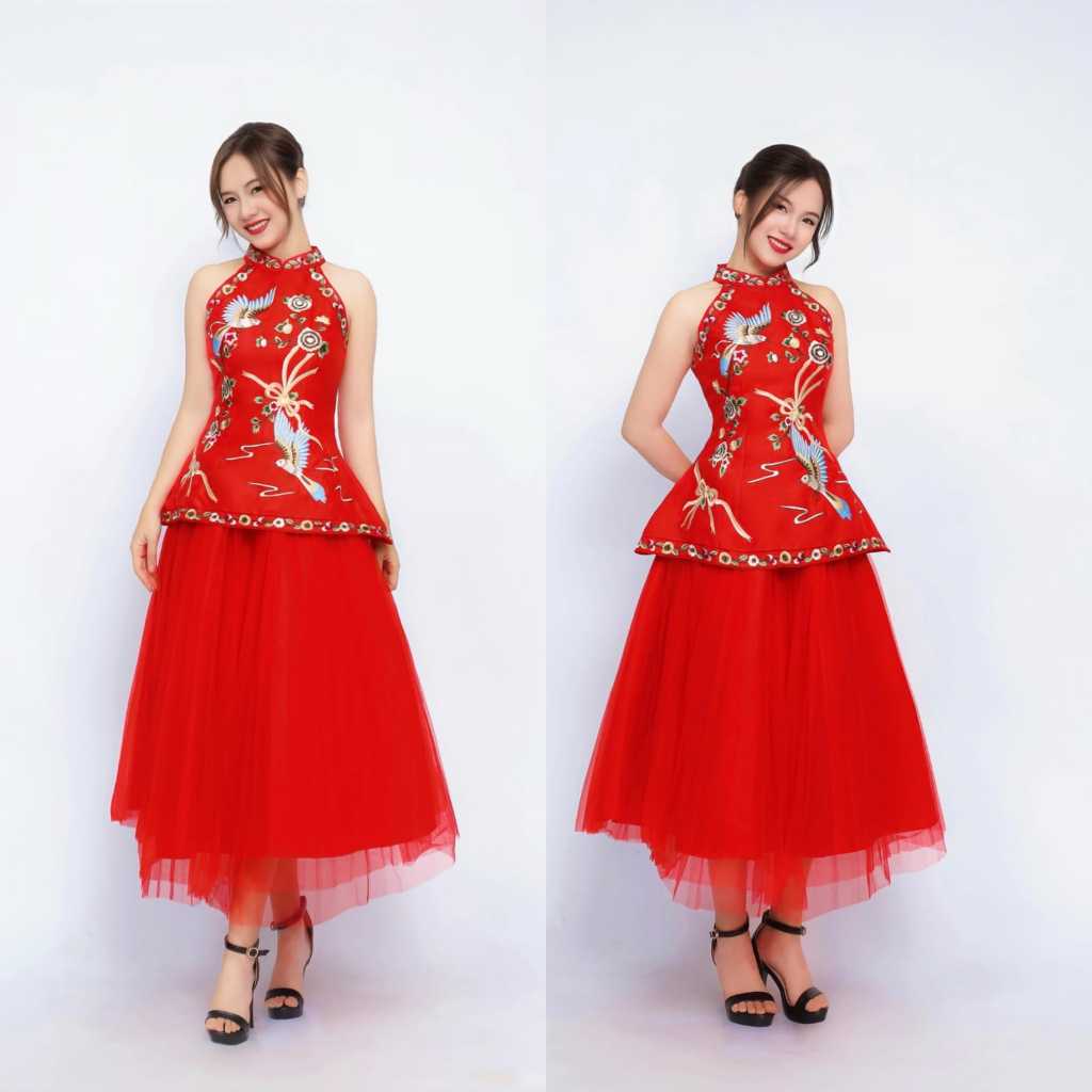 LR Boutique Midi Cheongsam Dress 010 / Dress Cheongsam/ Dress Sangjit/ Cheongsam Dress