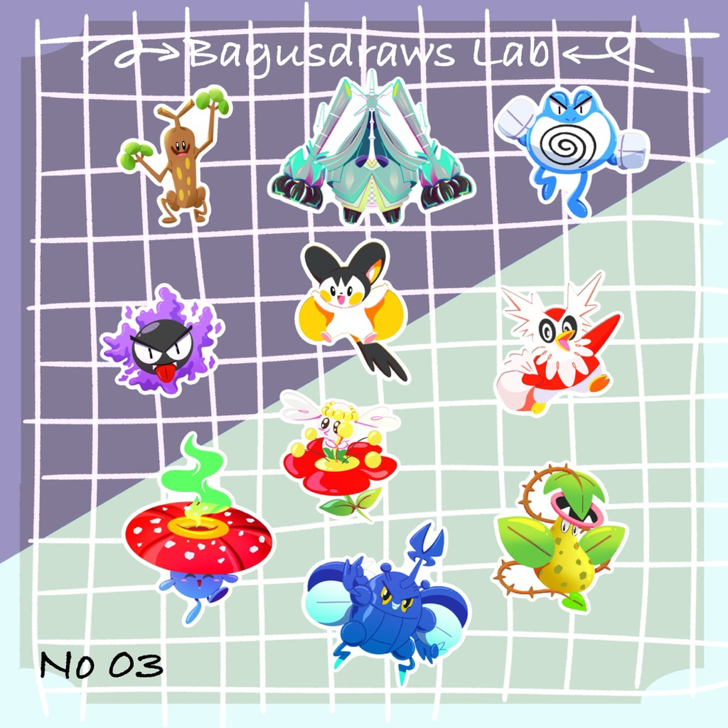 

Sticker Pokemon Pack No 3 Die cut