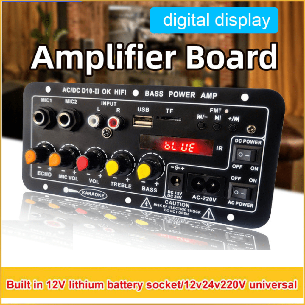 PROMO TaffSTUDIO Audio Amplifier ampli power bass bluetooth 12v mini untuk mobil murah - D10 Hitam
