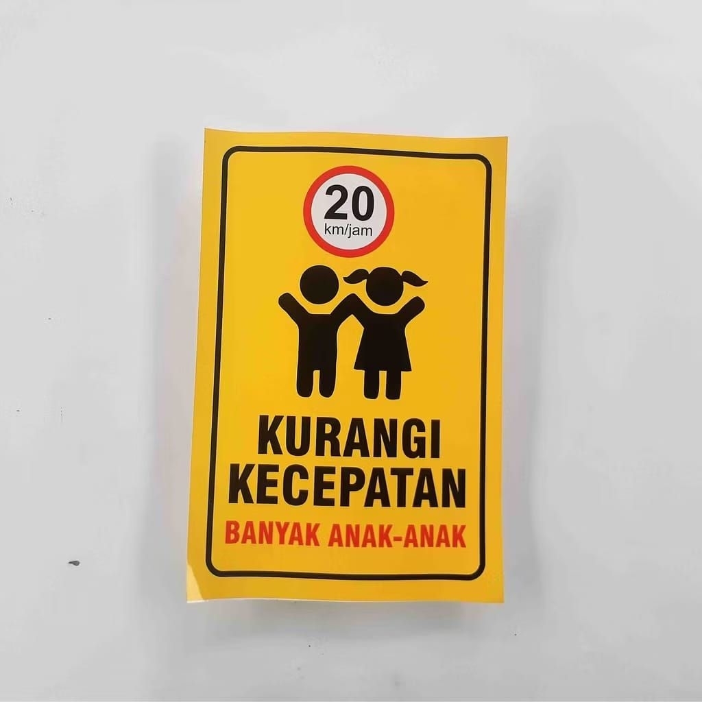 

Stiker Hati-hati Banyak Anak-anak, Sticker Waterproof, Stiker Rambu Jalan || Laminating