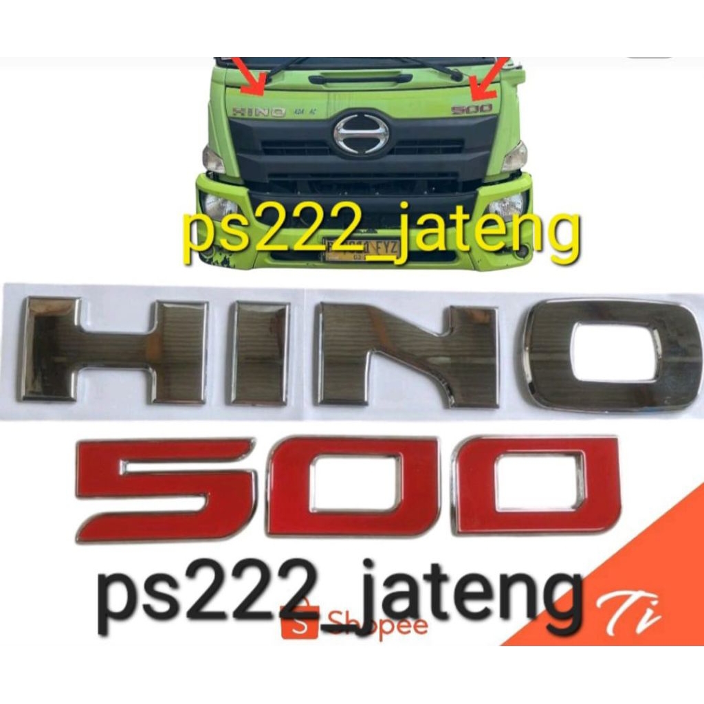 emblem Hino 500/emblem tulisan Hino 500/emblem tulisan timbul Hino 500/emblem chrom timbul hino 500