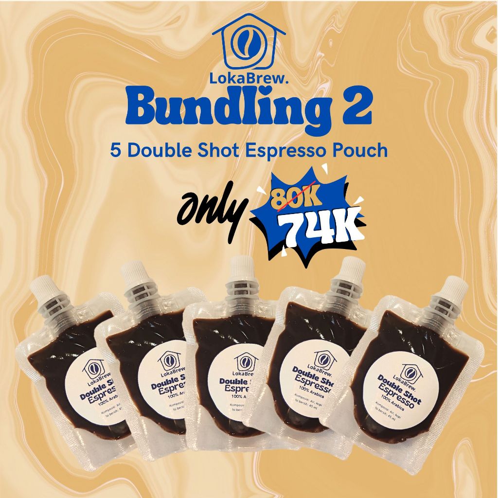 

Bundling 2 | Bundling Espresso Pouch | Bundling Kopi | 5 Pcs (5 Double Shot Espresso Pouch)