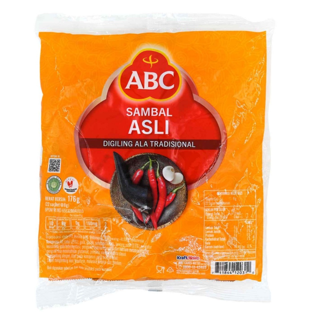 

ABC SAMBAL ASLI DIPETIK DIKEMAS SEGERA SACHET 22X8GR / Sambel ABC Sachet