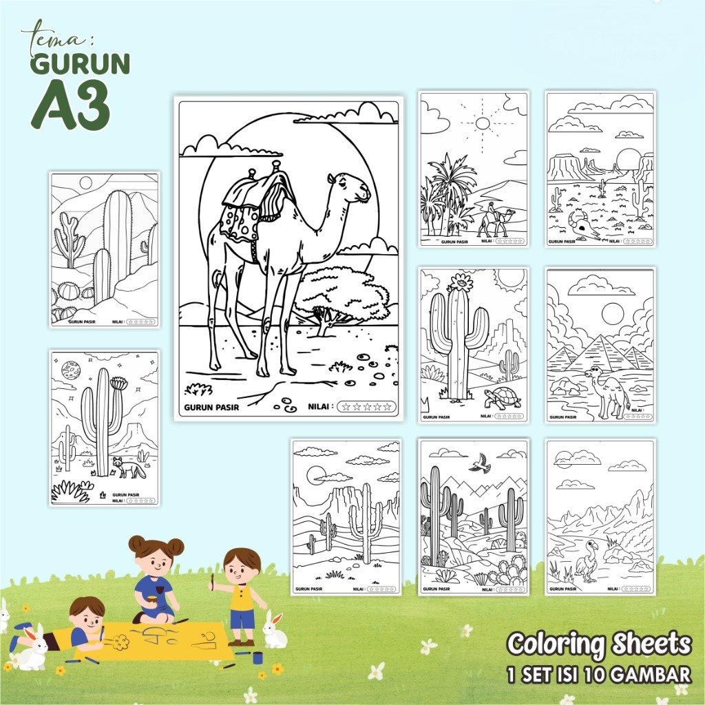 

COLORING SHEETS A3 TEMA GURUN - KERTAS MEWARNAI - MEDIA BELAJAR ANAK READY STOCK