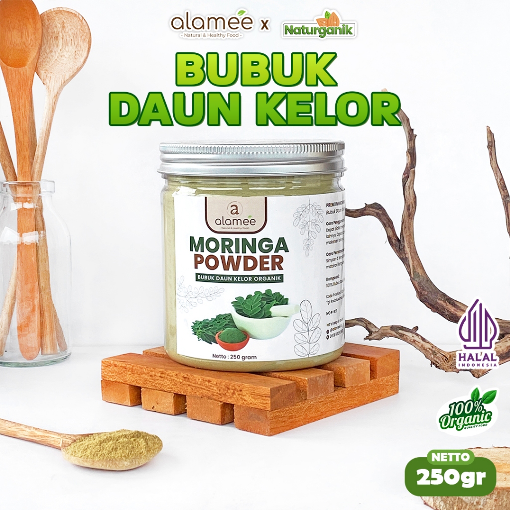 

ALAMEE Bubuk Minuman Daun Kelor Moringa Powder Serbuk Daun Kelor Herbal Tanpa Gula 250gr Naturganik
