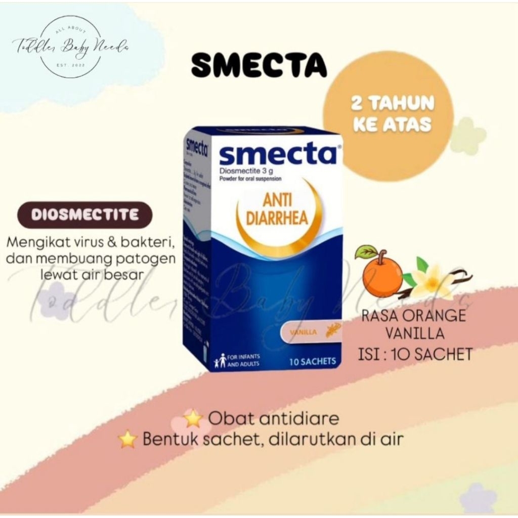 Smecta Obat Diare Anak 2 Tahun Ke Atas bentuk Sachet