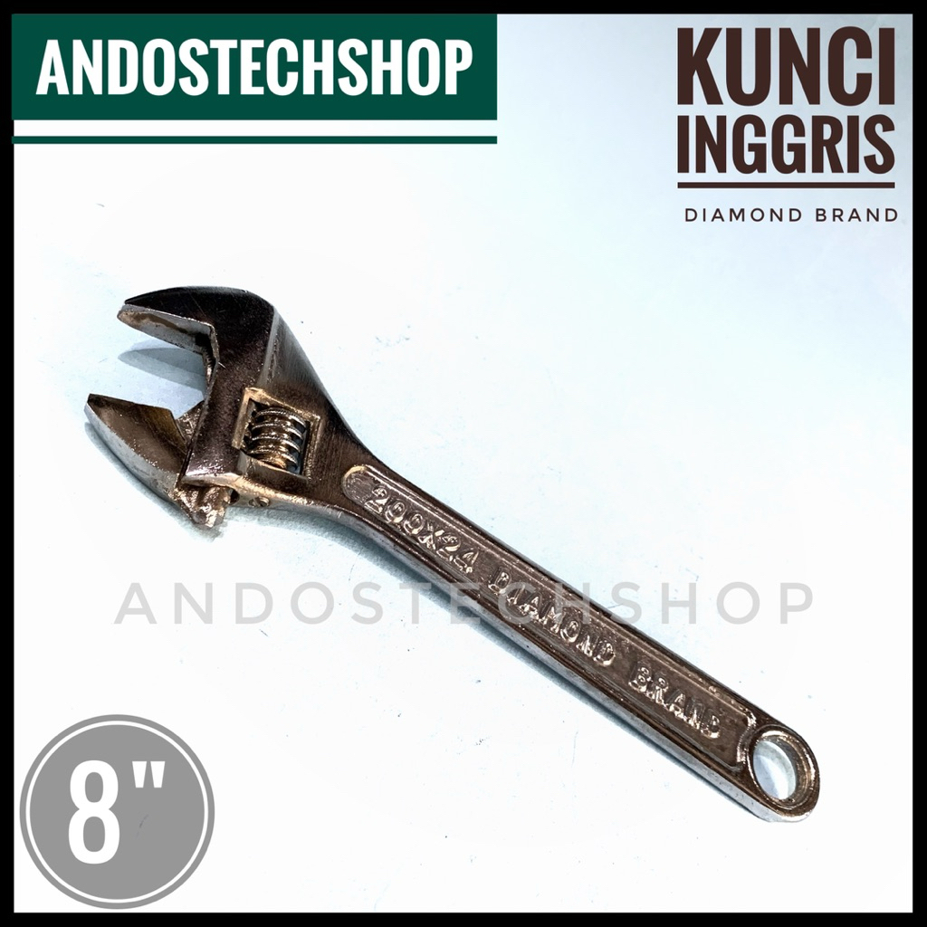 Kunci Inggris 08" | Kunci Bago 8 Inch Merk Diamond | Adjustable Wrench 8"