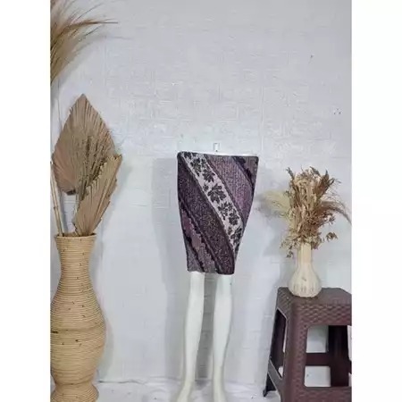 Rok Plisket Batik pendek | Rok Plisket Batik Mini Premium terbaru Dengan Batik Motif ( Rumput Ungu )