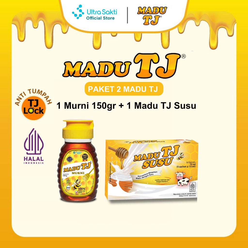 

[Paket 2 Madu TJ] 1 Madu Murni 150gr + 1 Madu TJ Susu