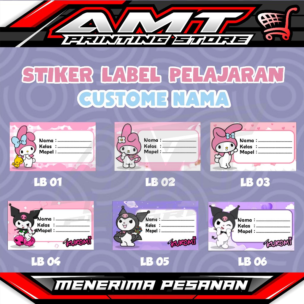 

Stiker Label Buku Pelajaran/Design Bisa Custome/Request - Stiker Harga Lembaran Ukuran A5+ (1 Lembar Isi 10pcs)